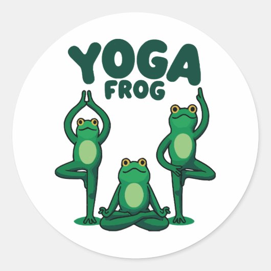 Sticker Rond Grenouilles de yoga (Devant)