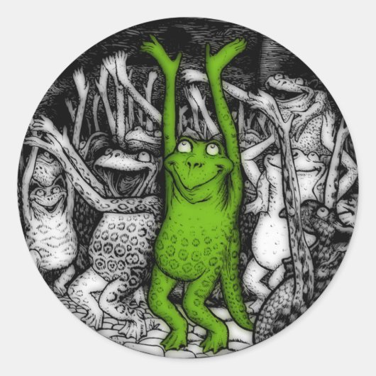 Sticker Rond Grenouilles encourageantes (Devant)