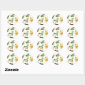 Sticker Rond Grenouilles sur blanc naturel (Feuille)