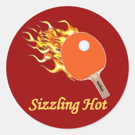 Sticker Rond Grésillement du ping-pong flamboyant chaud (Devant)