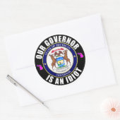 Sticker Rond Gretchen Whitmer est un idiot (Enveloppe)