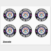 Sticker Rond Gretchen Whitmer est un idiot (Feuille)
