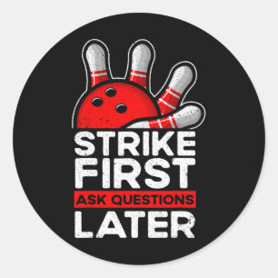 Sticker Rond Grève - Bowler Bowling Ball Funny Bowling