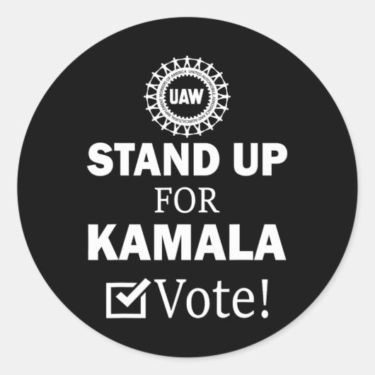 Sticker Rond Grève Pour Le Vote De Kamala (Devant)