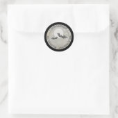 Sticker Rond Grey Bats Mariage Adresse ronde (Sac)