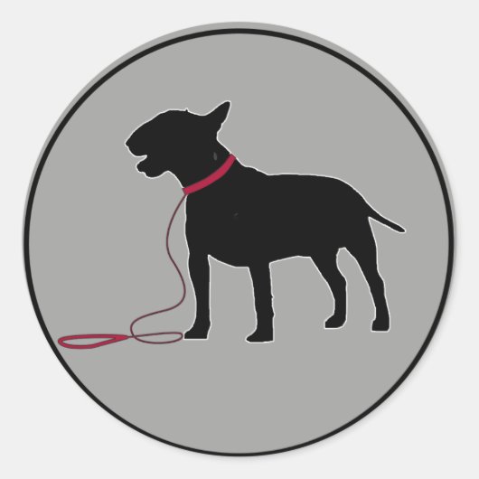 Sticker Rond Grey Bull Terrier (Devant)