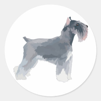 Sticker Rond Grey Schnauzer
