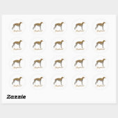 Sticker Rond Greyhound bringé (Feuille)