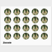 Sticker Rond Greyhound et Puppies (Feuille)