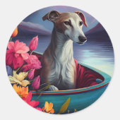 Sticker Rond Greyhound sur une rame : une aventure Pittoresque (Devant)