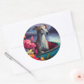 Sticker Rond Greyhound sur une rame : une aventure Pittoresque (Enveloppe)