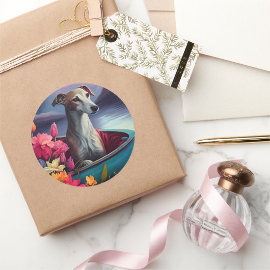 Sticker Rond Greyhound sur une rame : une aventure Pittoresque (Cadeaux)