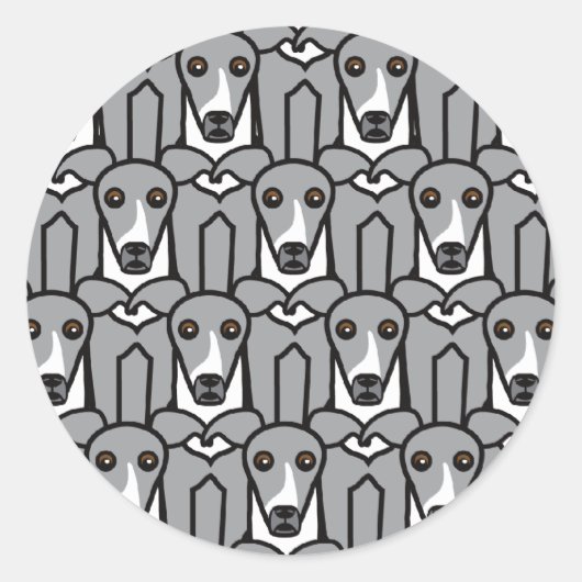 Sticker Rond Greyhounds italien (Devant)