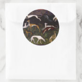 Sticker Rond Greyhounds médiéval dans la Forêt profonde (Sac)