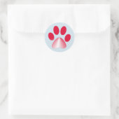 Sticker Rond Griffe d'animal à dégradé rouge et blanc (Sac)