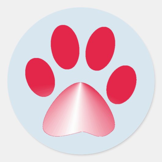 Sticker Rond Griffe d'animal à dégradé rouge et blanc (Devant)