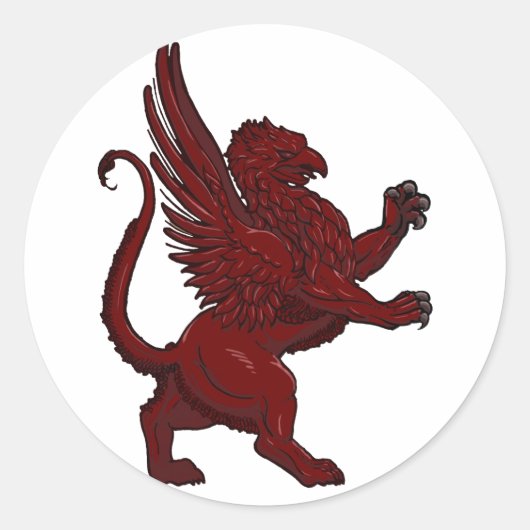 Sticker Rond Griffin rouge (Devant)