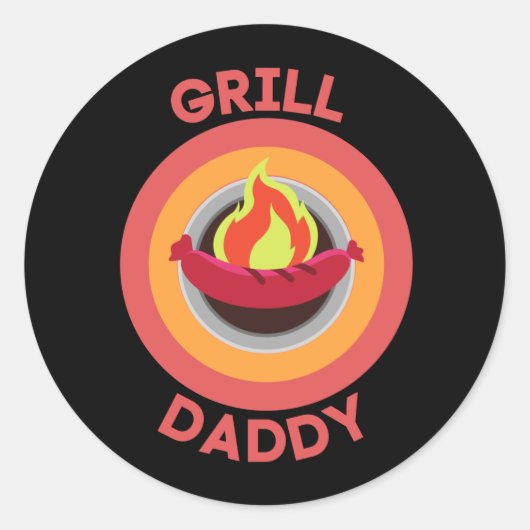 STICKER ROND GRILL DADDY (Devant)