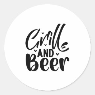 Sticker Rond Grill et bière