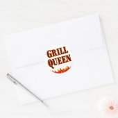 Sticker Rond Grill Queen Funny BBQ Dit (Enveloppe)
