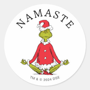 Sticker Rond Grille Namaste Santa Claus