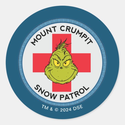 Sticker Rond Grille | Patrouille de neige du mont Crumpit (Devant)