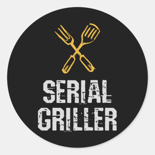 Sticker Rond Griller série Grill Barbecue maître Grill (Devant)