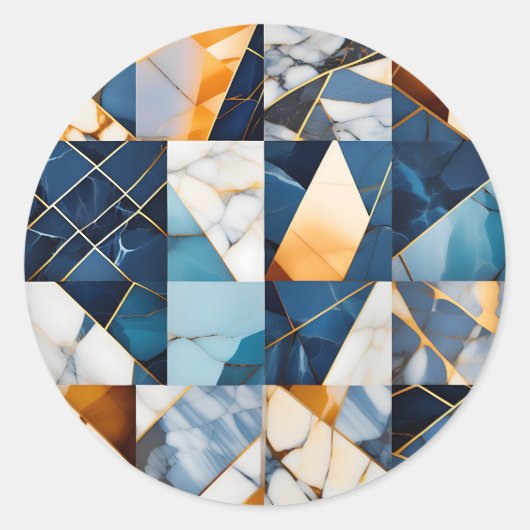 Sticker Rond Grilles de marbre modernes (Devant)