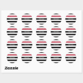 Sticker Rond Grilles noires modernes FAUX Red Glitz et nom (Feuille)