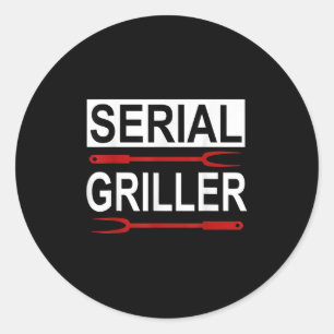 Sticker Rond Grilleur en série - Grillades en série drôles BBQ