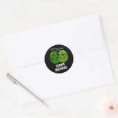 Sticker Rond Grim Haricots Funny Veggie Puns Dark BG (Enveloppe)