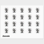 Sticker Rond Grim Reaper Attend (Feuille)