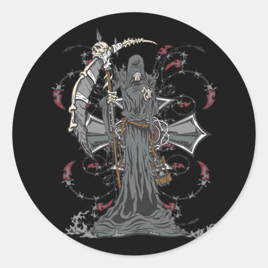 Sticker Rond Grim Reaper Attend (Devant)