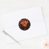 Sticker Rond Grim Reaper dans la Forêt Lit Orange Effrayant (Enveloppe)