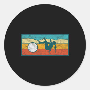 Sticker Rond Grimpe Comme Une Fille Escalade Rétro Bouldering G