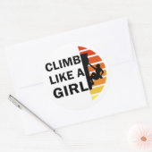 Sticker Rond Grimper comme une femme escalade rock (Enveloppe)