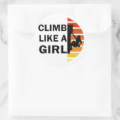 Sticker Rond Grimper comme une femme escalade rock (Sac)