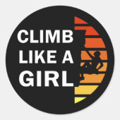 Sticker Rond Grimper comme une femme escalade rock (Devant)