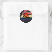 Sticker Rond Grimper comme une fille Rock Escalade Retro (Sac)