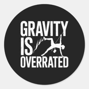 Sticker Rond Grimpeur de rochers Gravité Aventure d'escalade dr