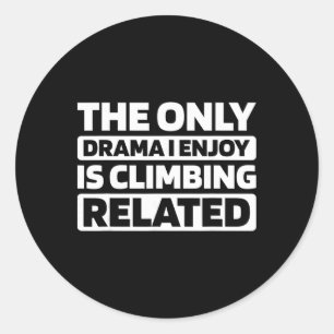 Sticker Rond Grimpeur Escalade Bloc Montagne Alpiniste Rocher