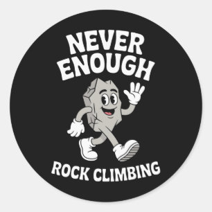 Sticker Rond Grimpeur ou grimpeuse de roc drôle rétro