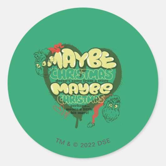 Sticker Rond Grinch | Citation de Noël (Devant)