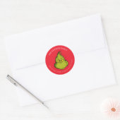 Sticker Rond Grinch Classique | Message de Noël (Enveloppe)