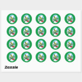 Sticker Rond Grinch en snowboard (Feuille)
