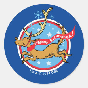 Sticker Rond Grinch   Joyeux Grinchmas, Max !