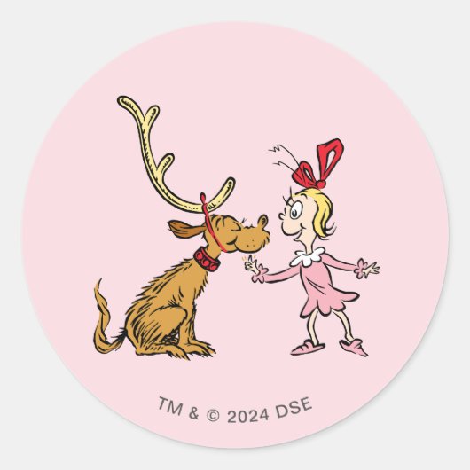 Sticker Rond Grinch | Max & Cindy Lou Who (Devant)