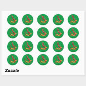 Sticker Rond Grinch | Max Pointsettia de Noël (Feuille)