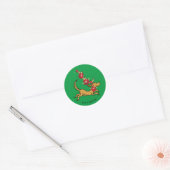 Sticker Rond Grinch | Max Pointsettia de Noël (Enveloppe)