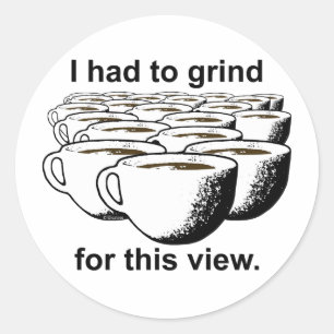 Sticker Rond Grind De Café Pour Cette Vue
